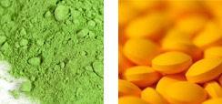Green powder and Pills